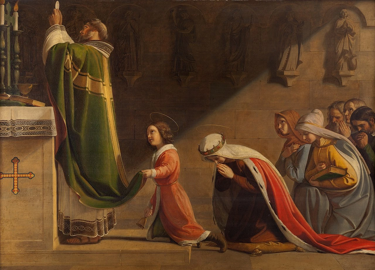 San Venceslao e Santa Ludmilla durante la Messa - Galleria Nazionale di Praga